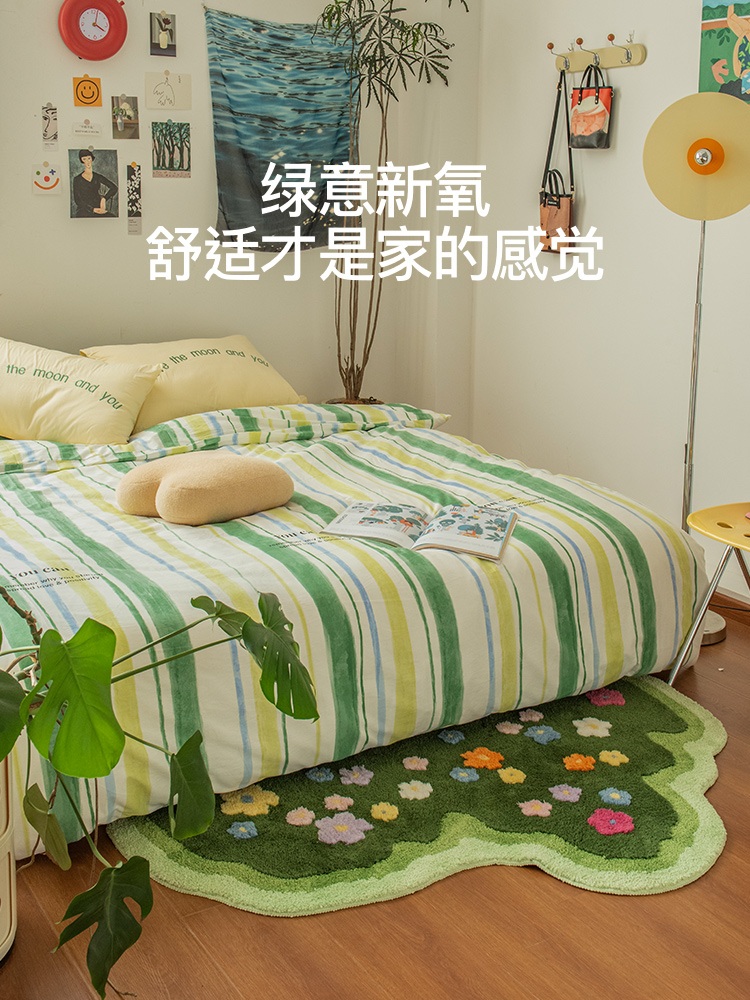 꽃밭러그 비정형 잔디 잔디러그 카펫 포인트 침실 거실 카페트 매트 침대밑러그 - 상세 이미지 5