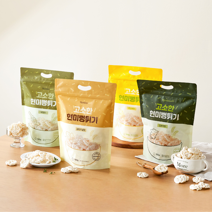 국내산 묘미담 현미뻥튀기 미니뻥튀기 150g 4종세트 (오리지널 메밀 김부각 콘소메)