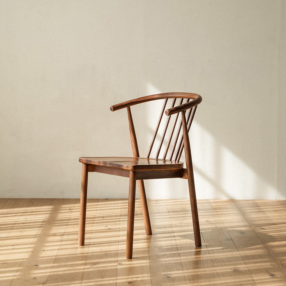 번드 브리즈 원목 의자 암체어 월넛
