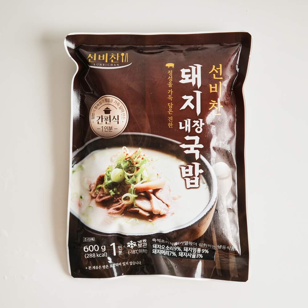 선비찬 돼지내장국밥 600g 1팩+1팩(총2팩) 국내산 내장 고기 오소리 염통 머리고기 별미 이미지 8