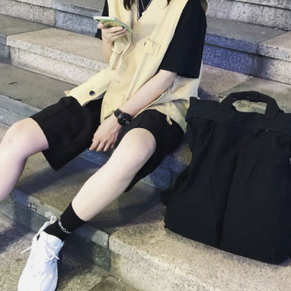 여자 대학생 여대생 캔버스 백팩 엄마 나들이 외출 여행 가벼운 토트 무지 백팩 가방 이미지 6