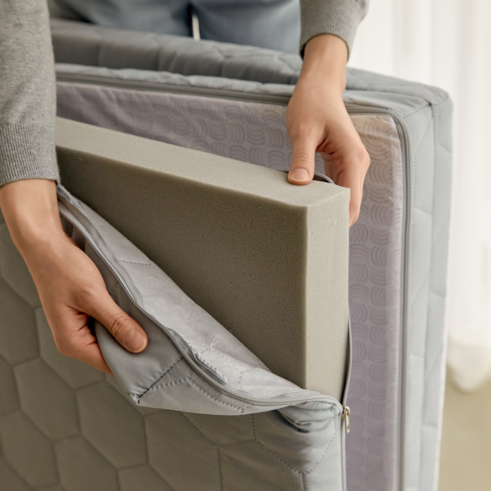 수면공학소 허리에좋은 단단한 3단 매트리스 바닥 수면매트 접이식 토퍼 차콜 13T MS