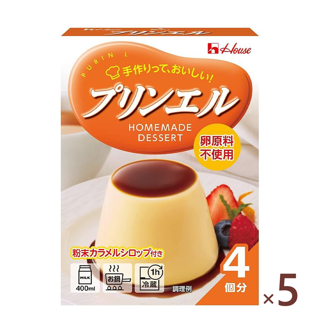 하우스 카스타도 푸린에루 60g 5개세트 커스타드 푸딩 만들기 일본직구