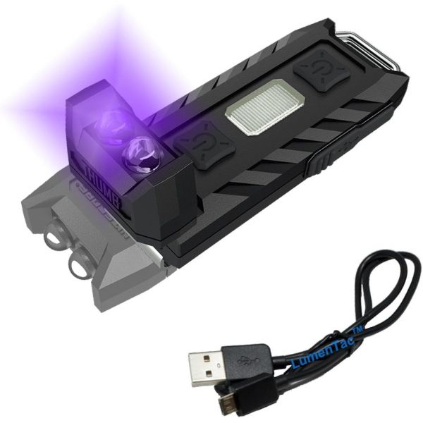나이테코어 TUMB LEO USB 충전식 자외선 블랙라이트 키체인 손전등 플러스 루멘택 코드 : 퍼플허니타운
