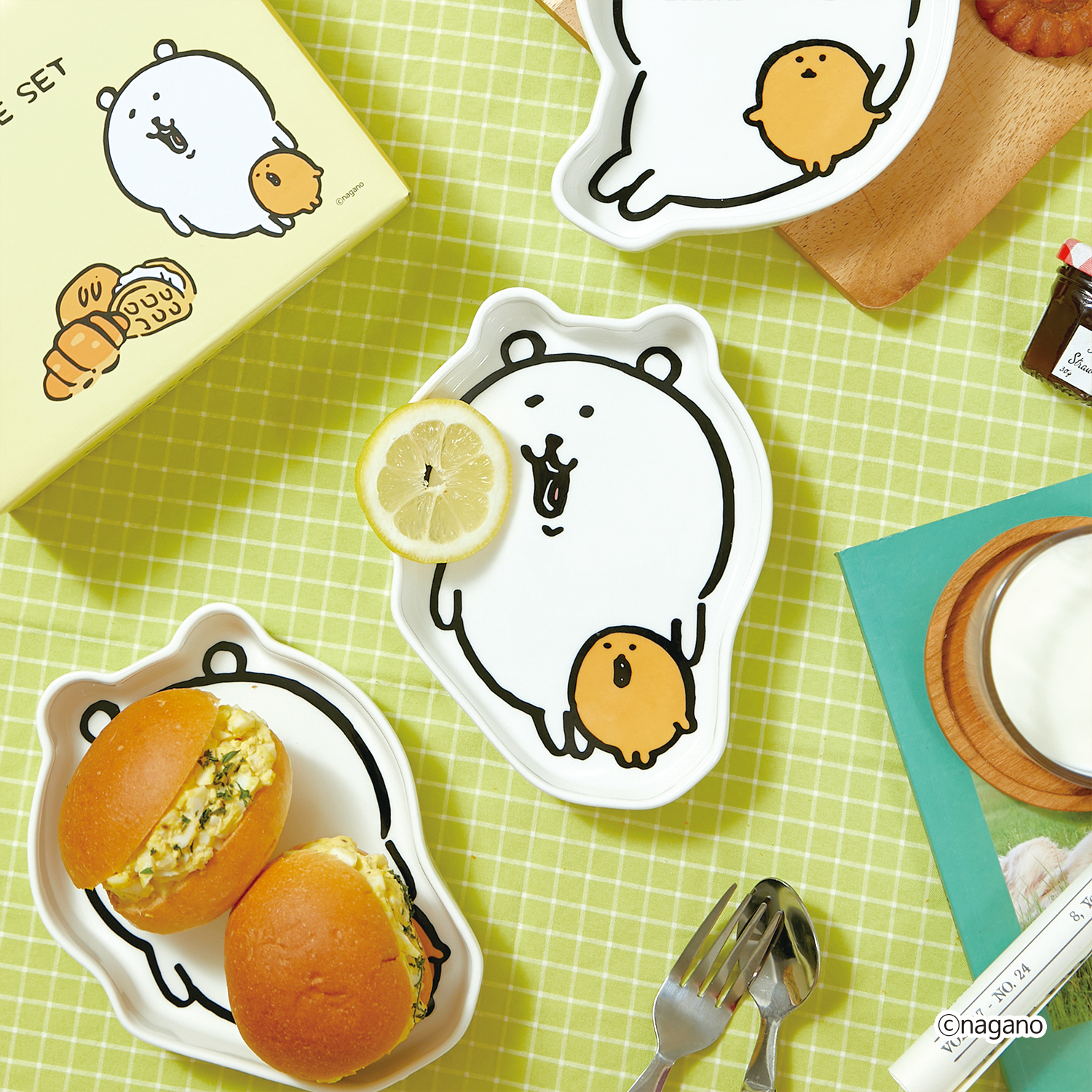 담곰이 스낵 플레이트 2P 세트 농담곰 고로케 그릇 식기 캐릭터 나가노 굿즈 - 상세 이미지 3