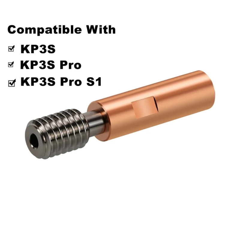 M6x30mm 3D 프린터 액세서리 KP3S 호스 용 목구멍 이중금속 메탈 구리 합금 티타늄 Hotend Heatbreak 3PCS : 벤치글로벌