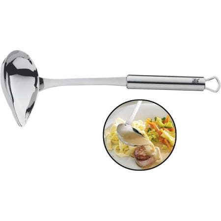 [Besuche den WMF-Store][해외]WMF ProfI Plus 소스 스푼 28 cm, 주둥이가 있는 국자, 부분적으로 무광택인 Cromargan 스테인리스 스틸, 수프 국자 식기세척기 사용 가능 [B00008