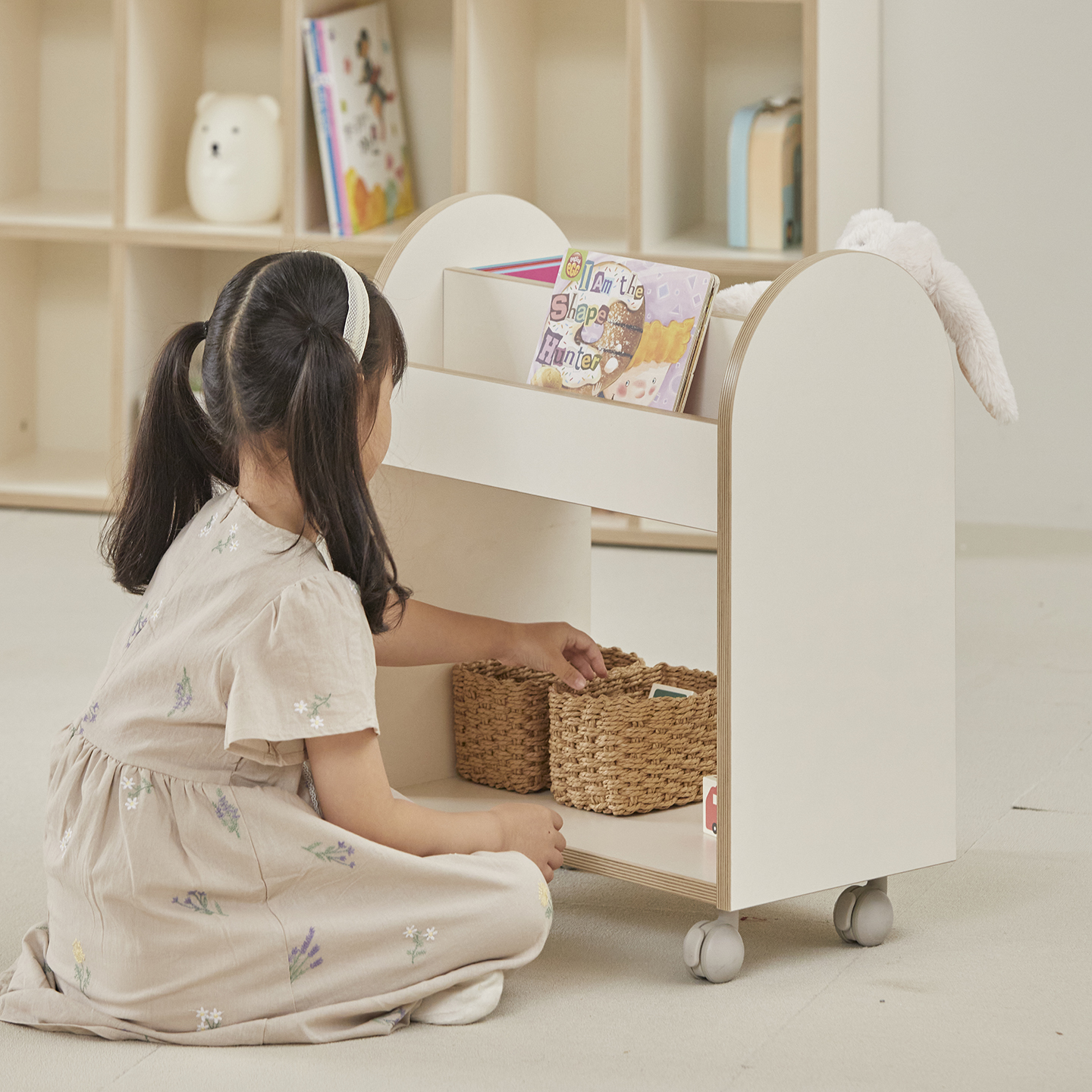 [SEO 등급] 무아 북카트 아기 책장 유아 트롤리 이동식 책꽂이 북트롤리