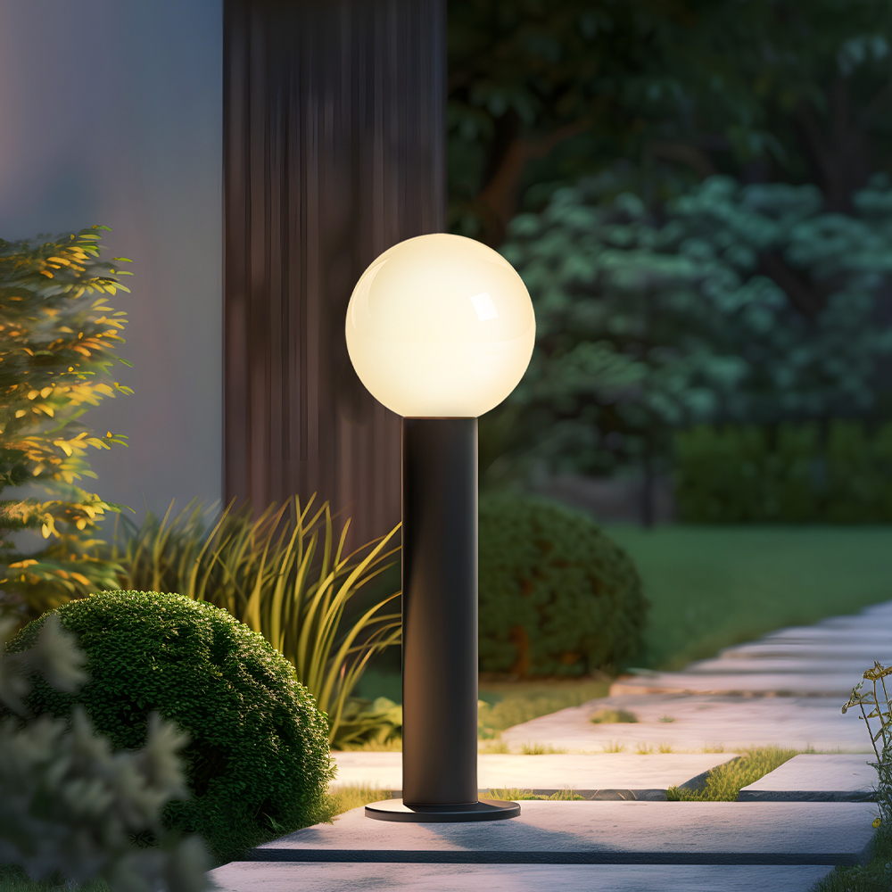 전기 가로등 조명 원형 문주등 LED 볼라드등 전구 호박 구슬등 15호 기둥 60cm - 상세 이미지 3