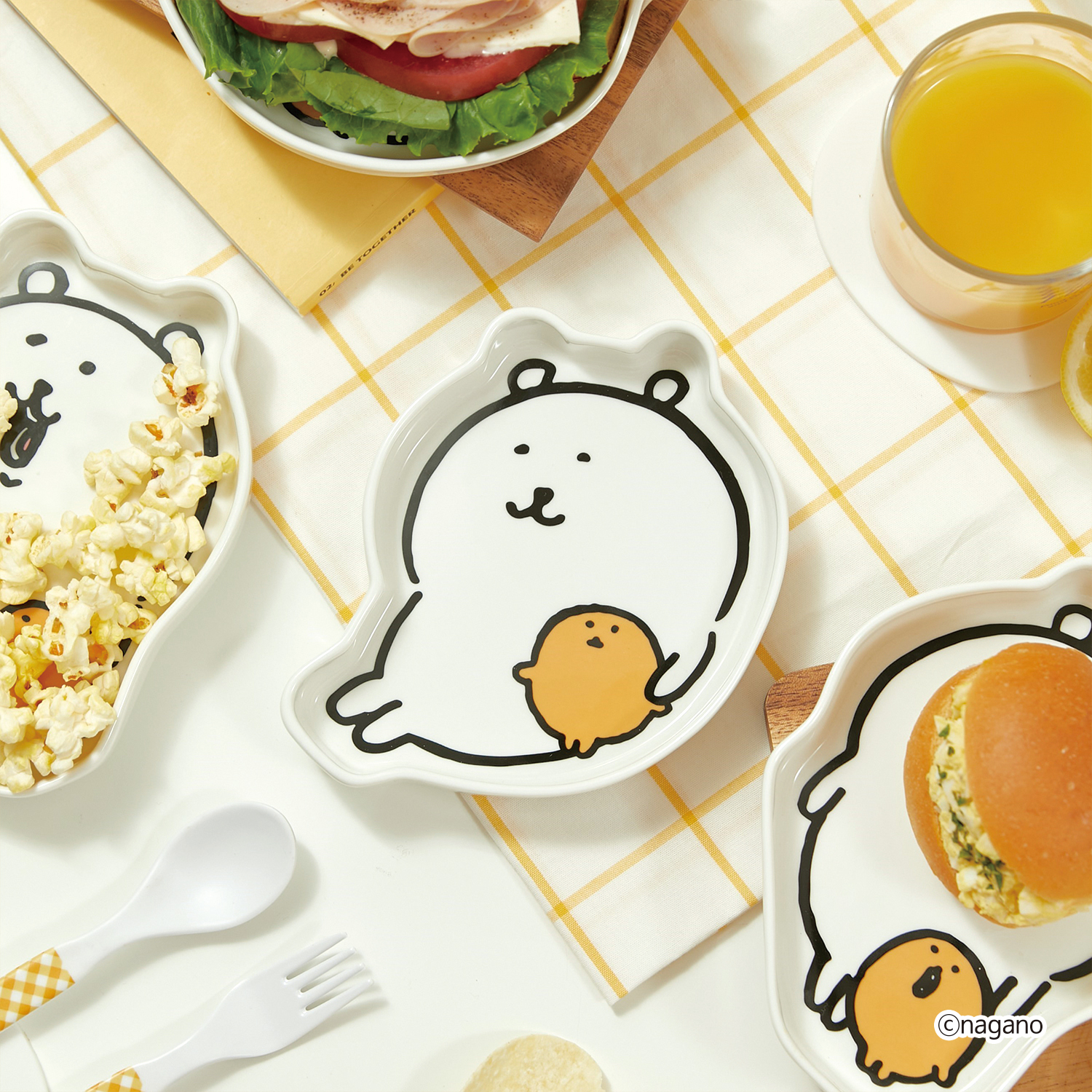 담곰이 스낵 플레이트 2P 세트 농담곰 고로케 그릇 식기 캐릭터 나가노 굿즈 - 상세 이미지 4