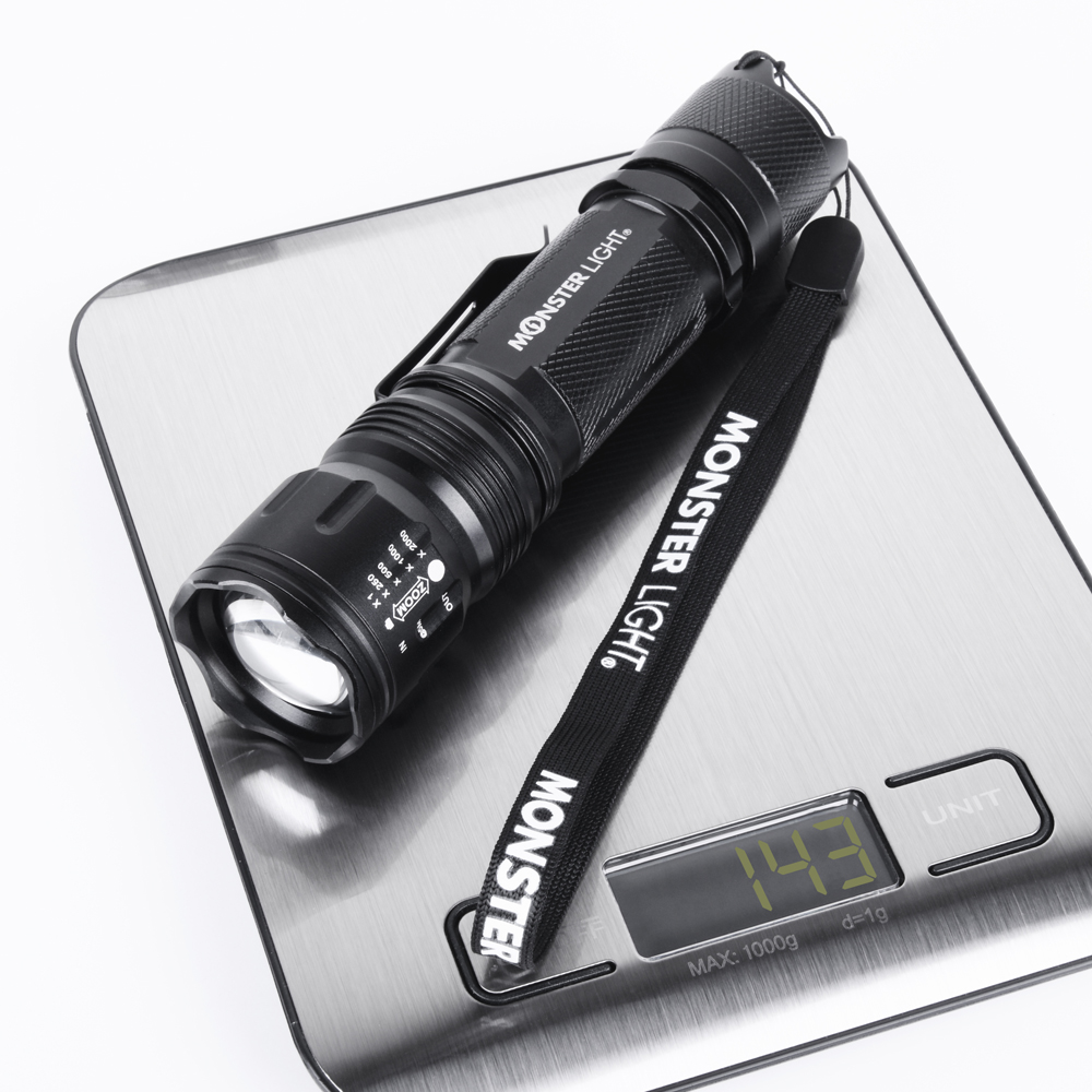 몬스터라이트 퀀텀 익스트림 LED 미니 손전등 줌 후레쉬 등산 낚시 ML2400QTX