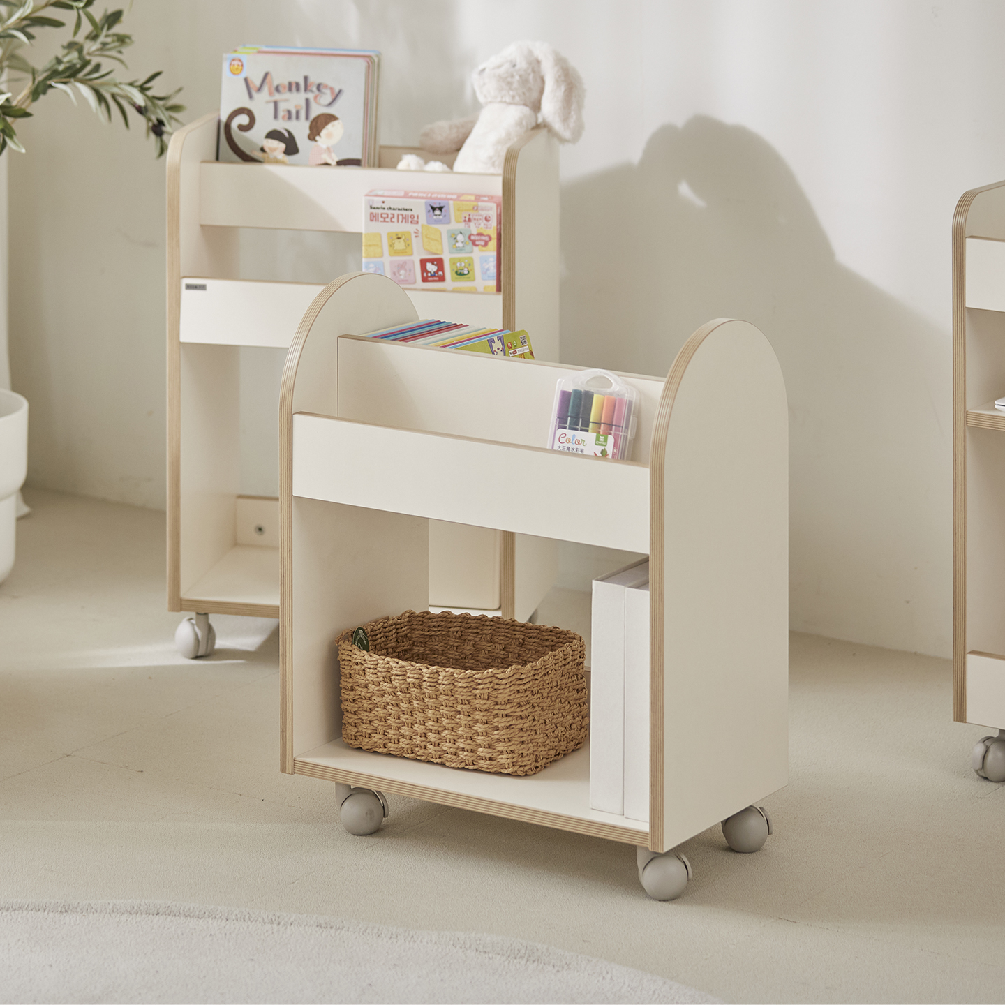 [SEO 등급] 무아 북카트 아기 책장 유아 트롤리 이동식 책꽂이 북트롤리