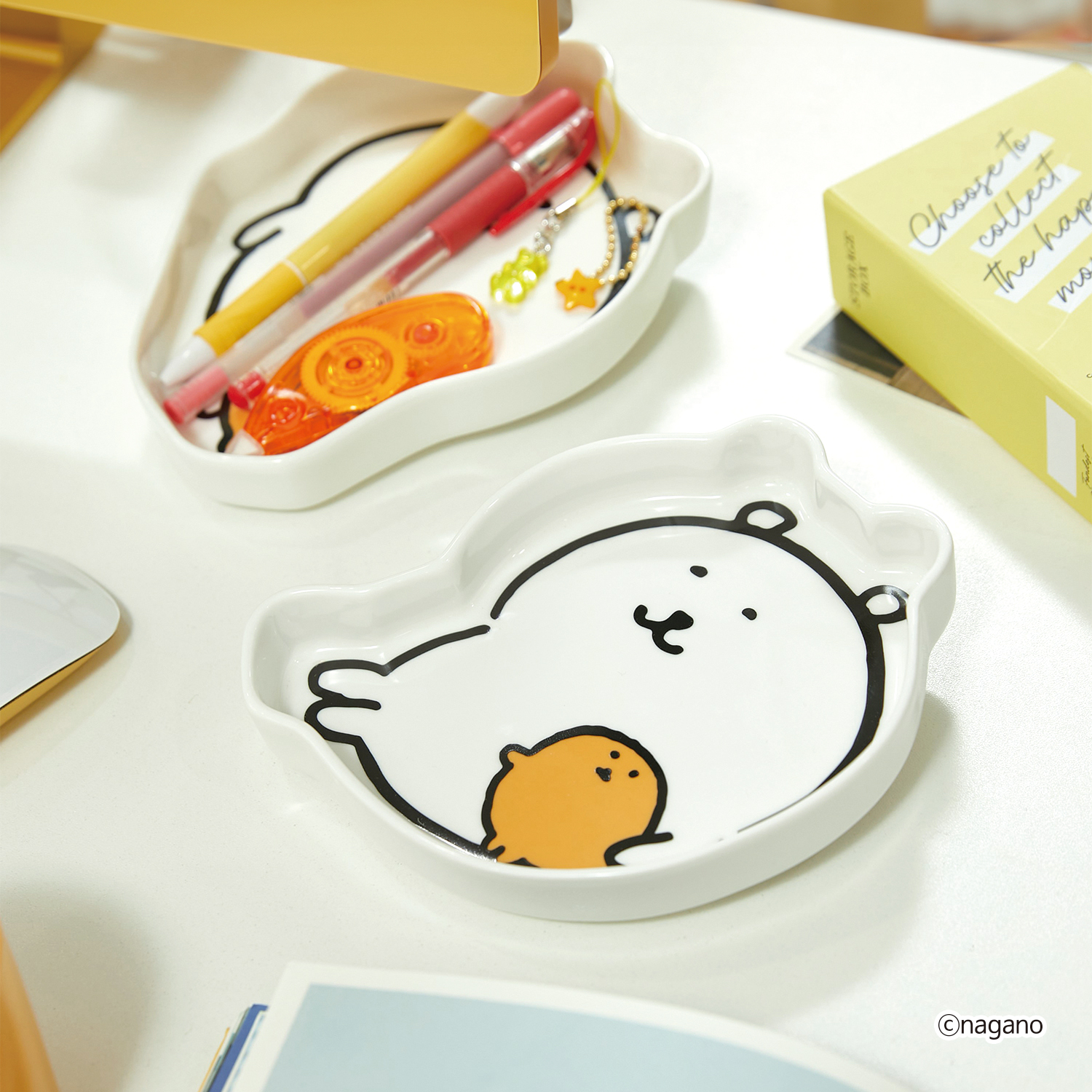 담곰이 스낵 플레이트 2P 세트 농담곰 고로케 그릇 식기 캐릭터 나가노 굿즈 이미지 6