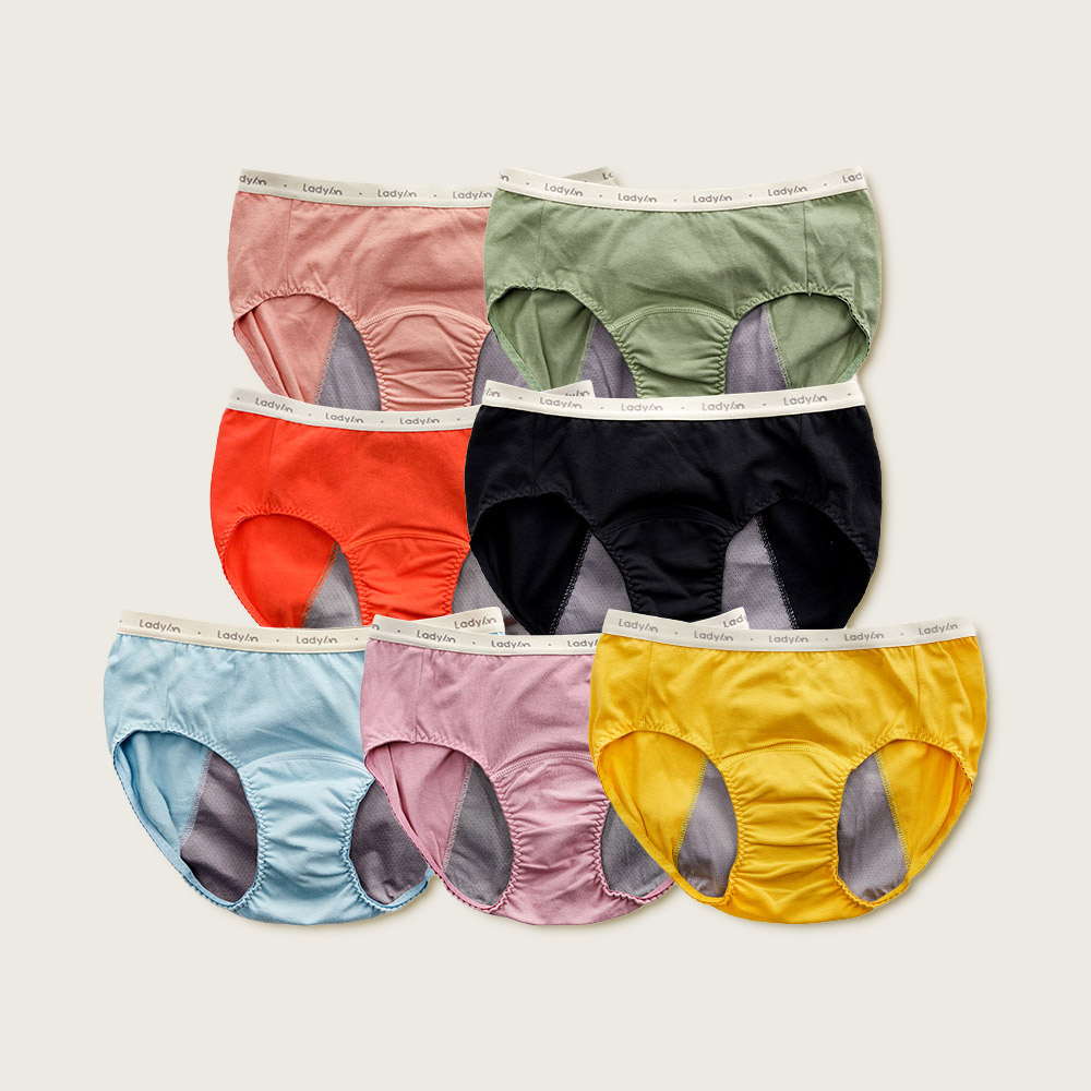 [슈퍼특가] 레이디안 여성 레이디 국내산 무형광 메쉬 방수 데일리 생리 위생팬티(3중 브리프) 제품 이미지