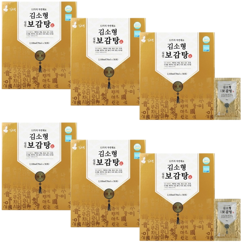 김소형 십전 보감탕 70ml 30포 x6박스 6년근 홍삼 12가지 전통한방재료 건강 선물 - 상품 이미지