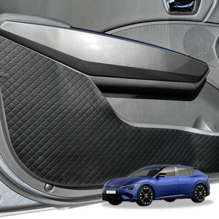 제이에스인터내셔널 블랙라벨 스크래치방지 인조가죽 도어커버 기아 더뉴EV6(24~)