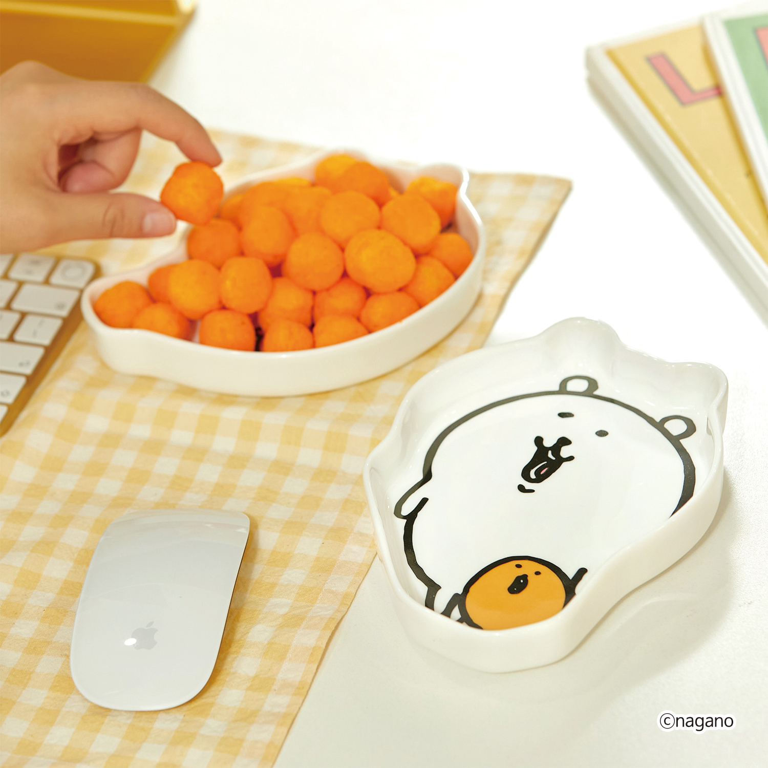 담곰이 스낵 플레이트 2P 세트 농담곰 고로케 그릇 식기 캐릭터 나가노 굿즈 - 상세 이미지 5