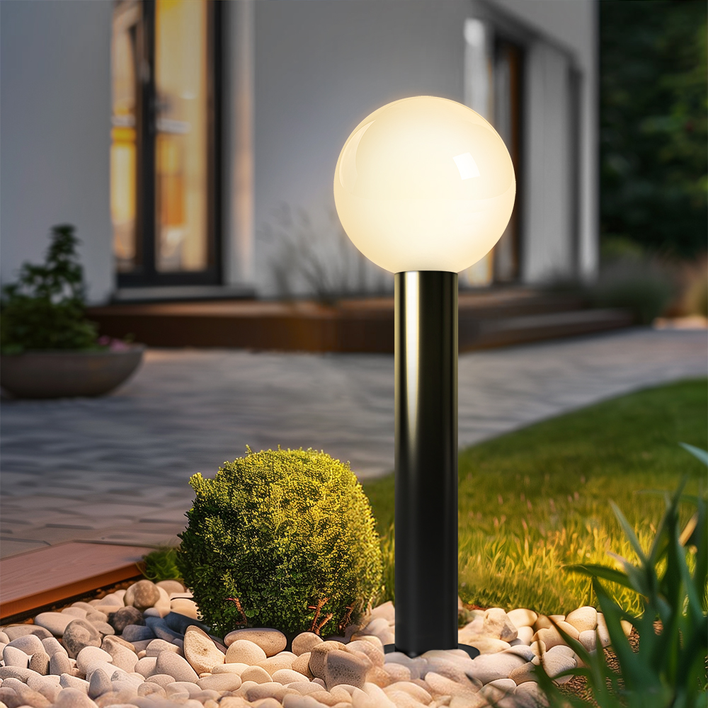 전기 가로등 조명 원형 문주등 LED 볼라드등 전구 호박 구슬등 15호 기둥 60cm - 상품 이미지