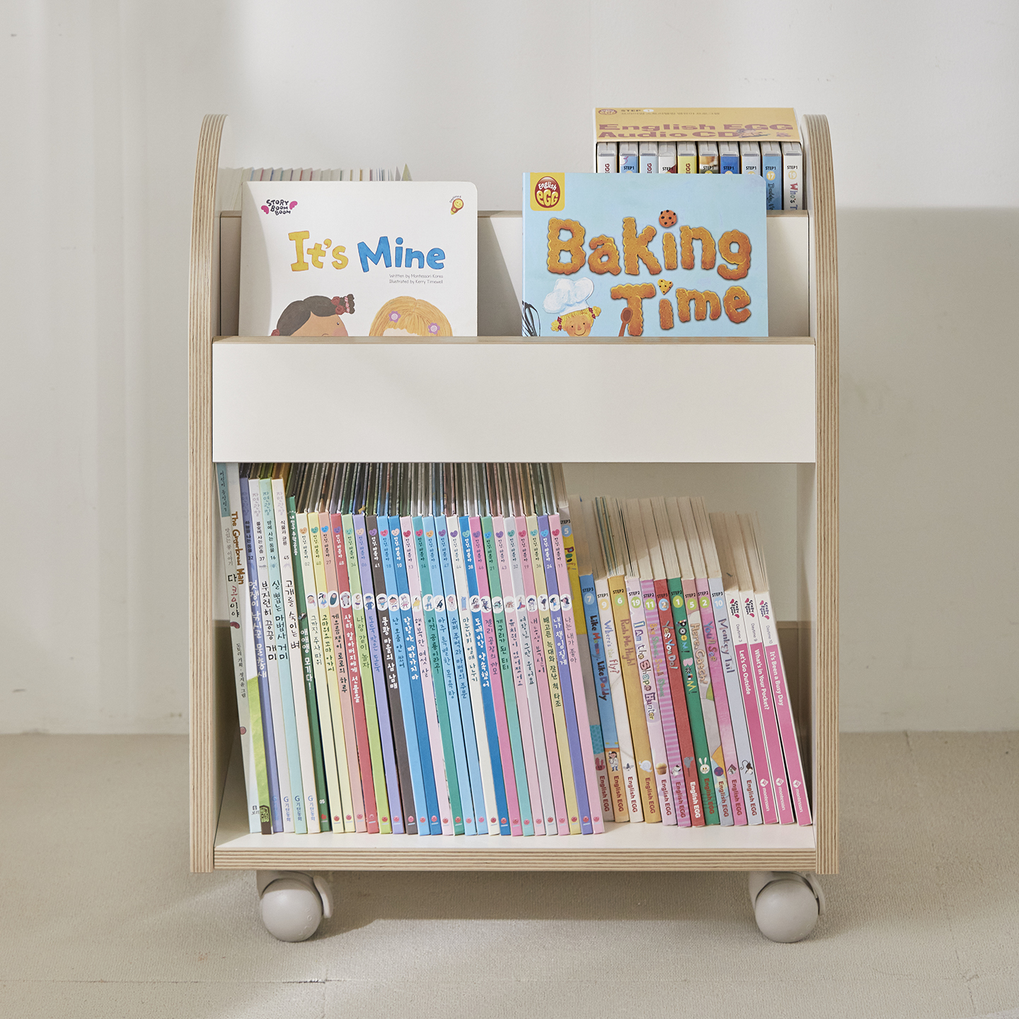 [SEO 등급] 무아 북카트 아기 책장 유아 트롤리 이동식 책꽂이 북트롤리