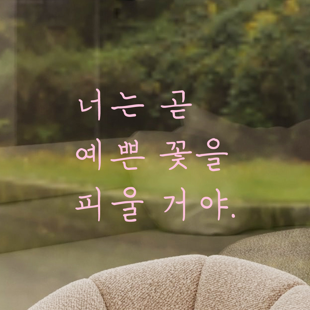 인테리어 감성 손글씨 레터링 스티커 너는 곧 예쁜 꽃을 피울 거야 LH-079S 검정 - 상세 이미지 4