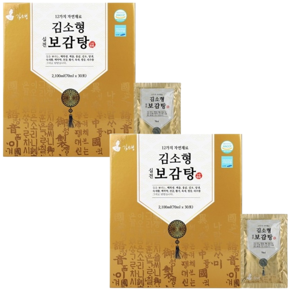 김소형 십전 보감탕 70ml 30포 x2박스 6년근 홍삼 12가지 전통한방재료 건강 선물 - 상품 이미지