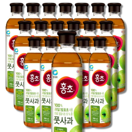 대상 청정원 홍초 100% 자연발효초 풋사과 900ml x 2개