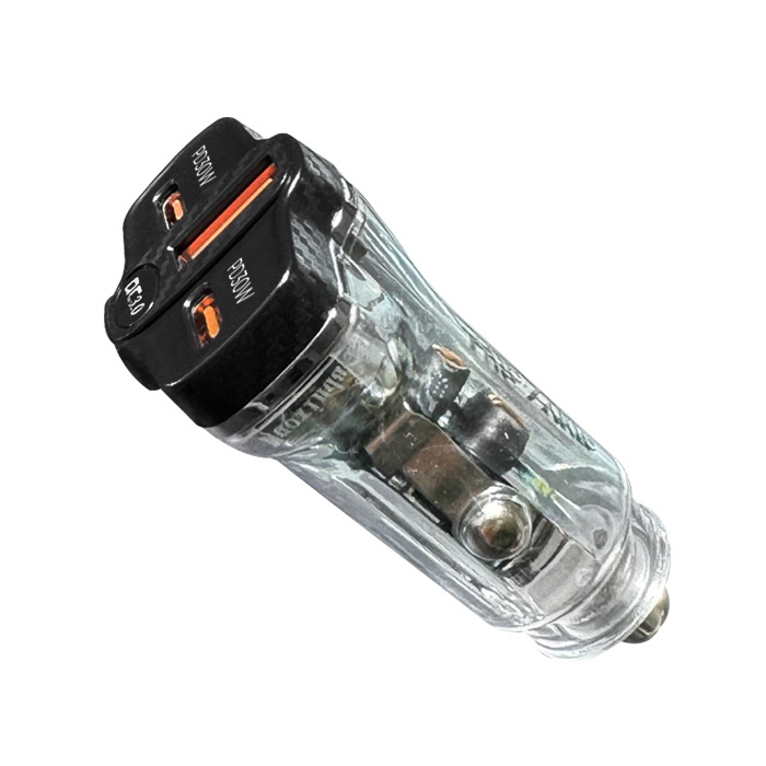 더존 3포트 차량용 78W PD PPS+QC 3.0 초고속 충전기 시거잭 화이트투명 - 상세 이미지 4