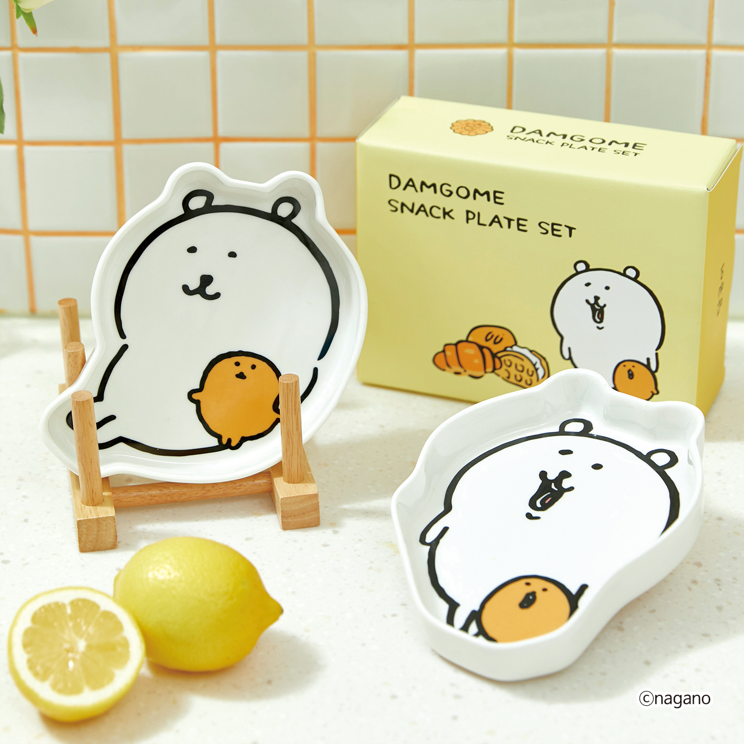 담곰이 스낵 플레이트 2P 세트 농담곰 고로케 그릇 식기 캐릭터 나가노 굿즈 - 상세 이미지 2