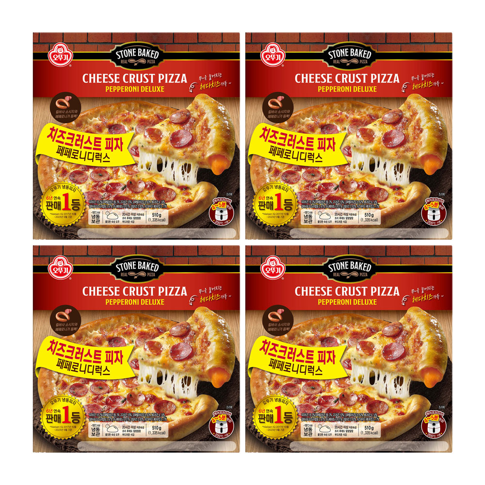 오뚜기 페페로니 디럭스 치즈크러스트 피자 510g 4개 - 메인 이미지