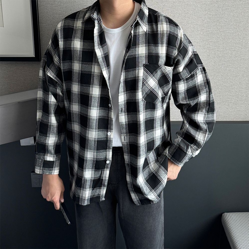 남자체크남방 구김없는셔츠 - 상세 이미지 4