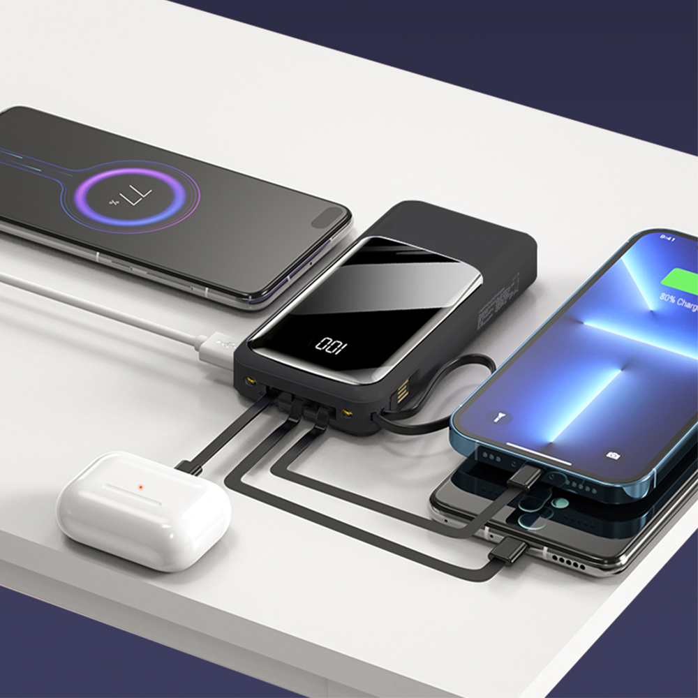 대용량 보조배터리 20000mAh LCD 잔량표시 3in1 4대 동시충전 - 상세 이미지 2