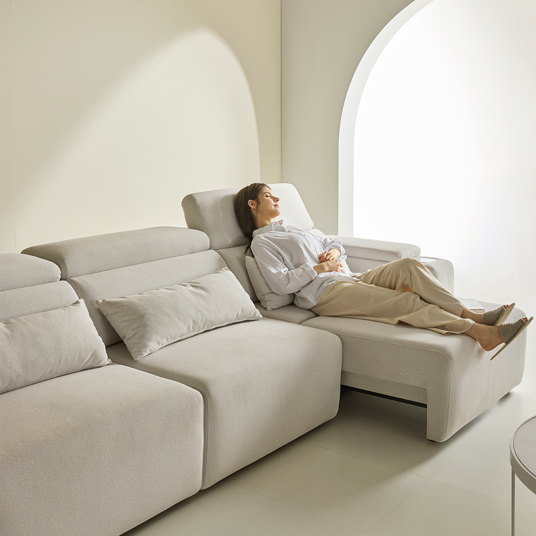 3인용 타이보텍스 우퍼형 모션 소파 리클라이너 슬라이드 무빙 패브릭 쇼파 C_223 1세대