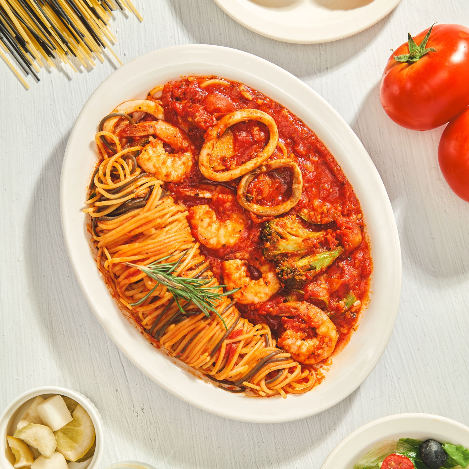 그로또 해산물 토마토 파스타 2인분 1050g 홈파티 캠핑음식 요리 밀키트 - 상품 이미지