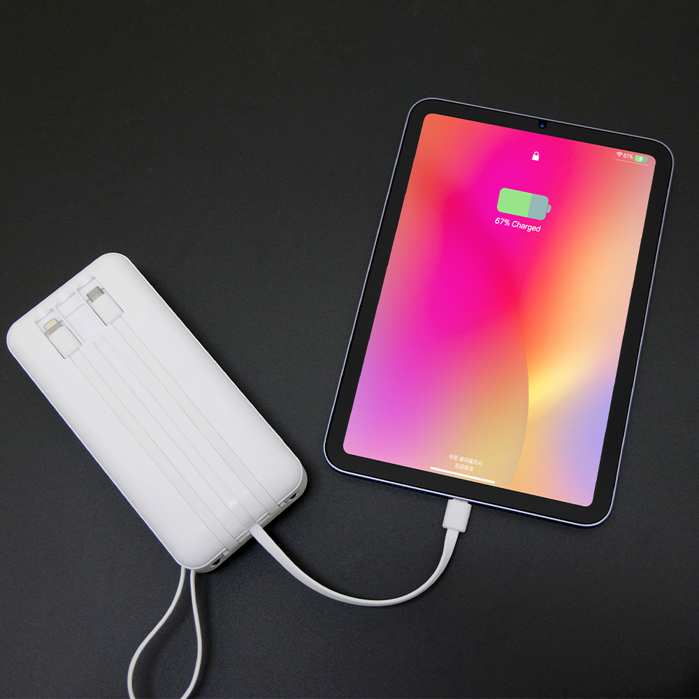 대용량 보조배터리 20000mAh LCD 잔량표시 3in1 4대 동시충전 - 상세 이미지 4