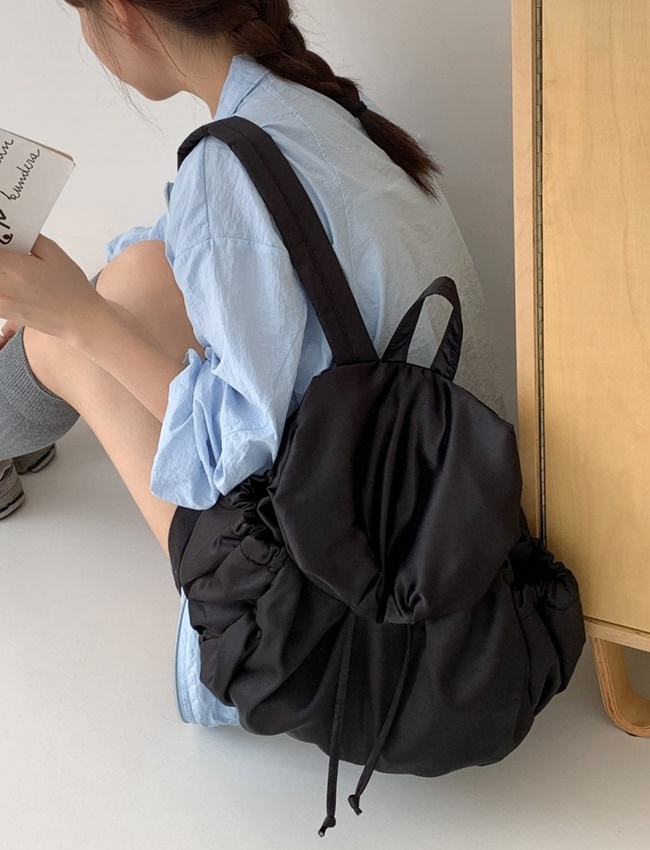 여성 나일론 캐쥬얼 실크 복조리 백팩 여행 운동가방