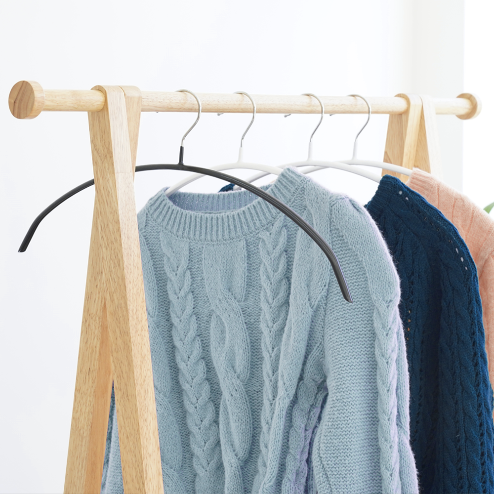 에이비박스 어깨뿔방지 논슬립 상의 라운드 옷걸이 블랙, 25개