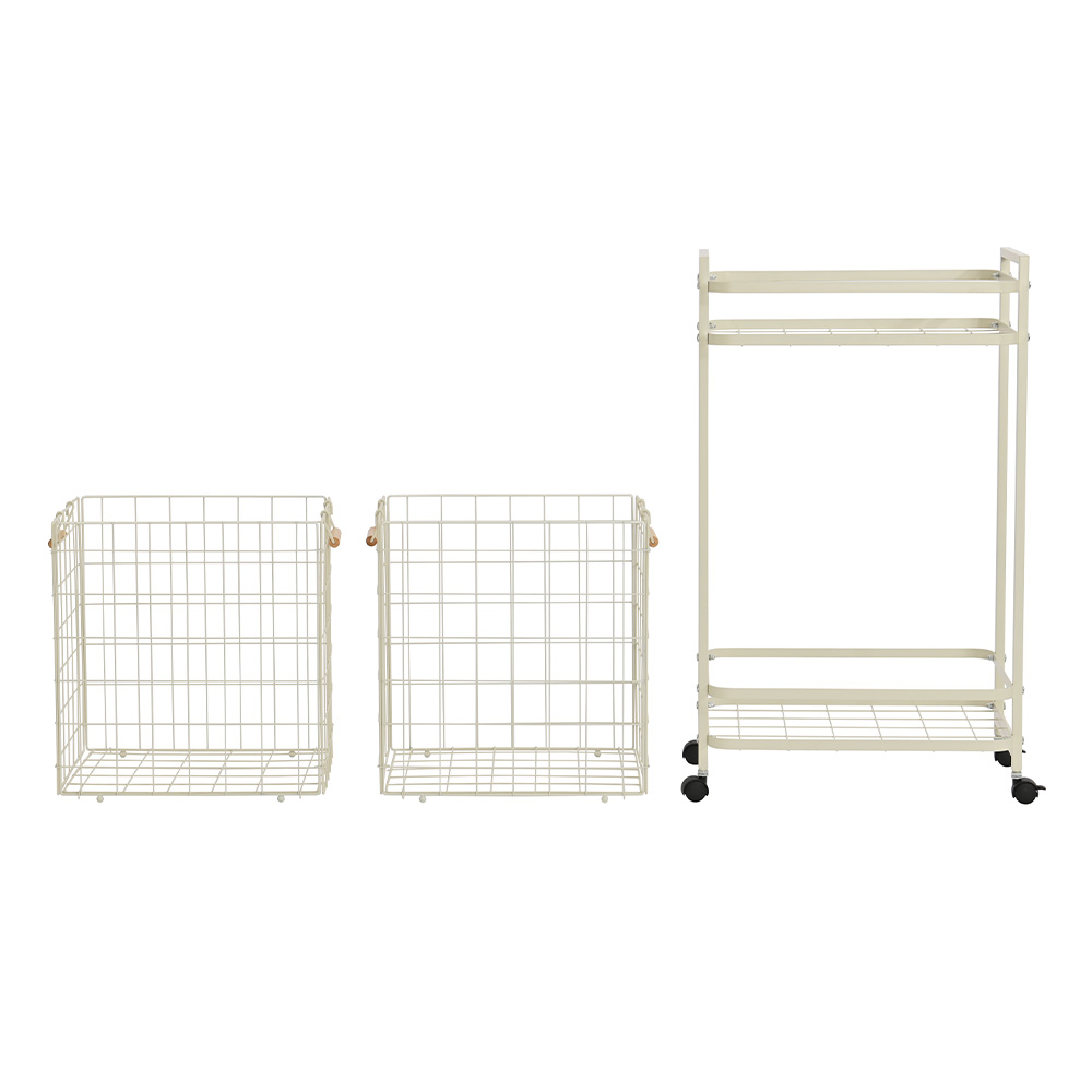 생활의견 이동식 스텐 빨래바구니 3단 대용량 빨래통 세탁바구니 햄퍼