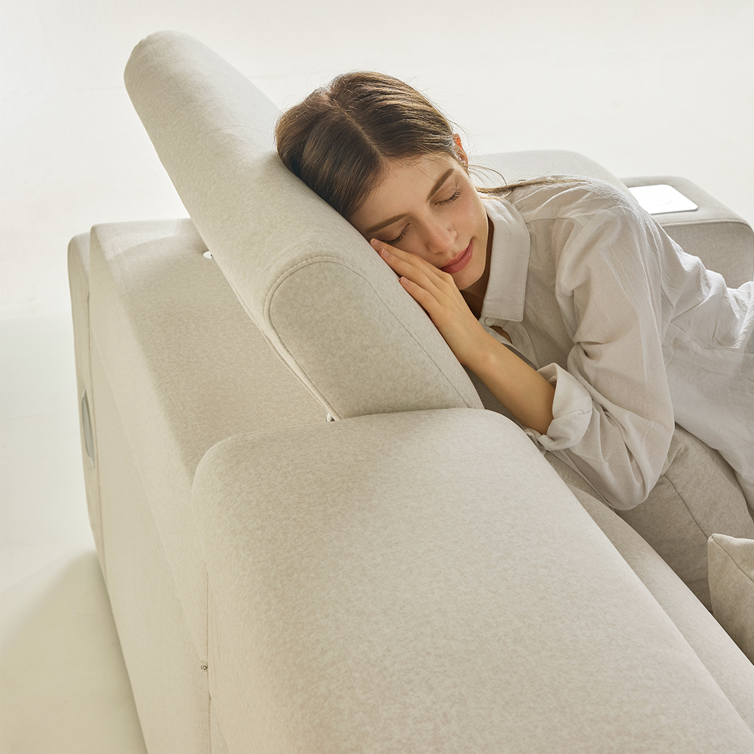 3인용 타이보텍스 우퍼형 모션 소파 리클라이너 슬라이드 무빙 패브릭 쇼파 C_223 1세대