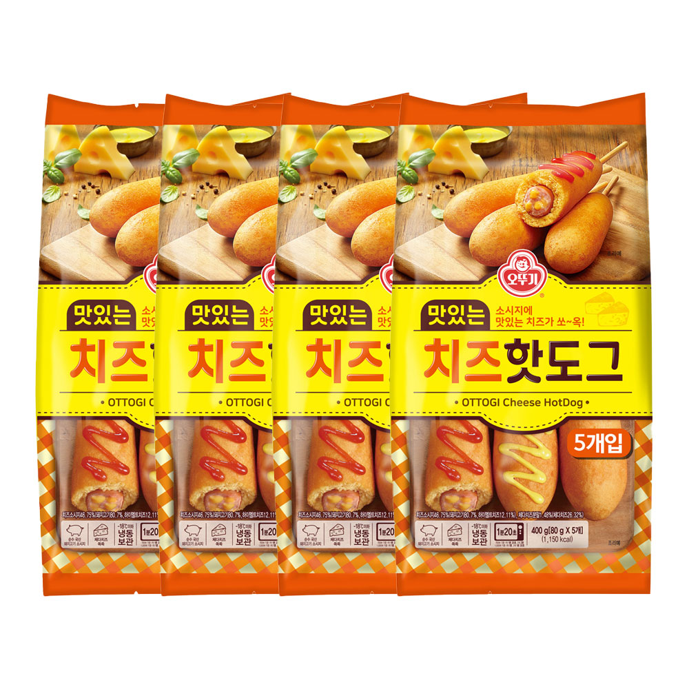 오뚜기 맛있는 치즈 핫도그 400g 4개 - 상품 이미지