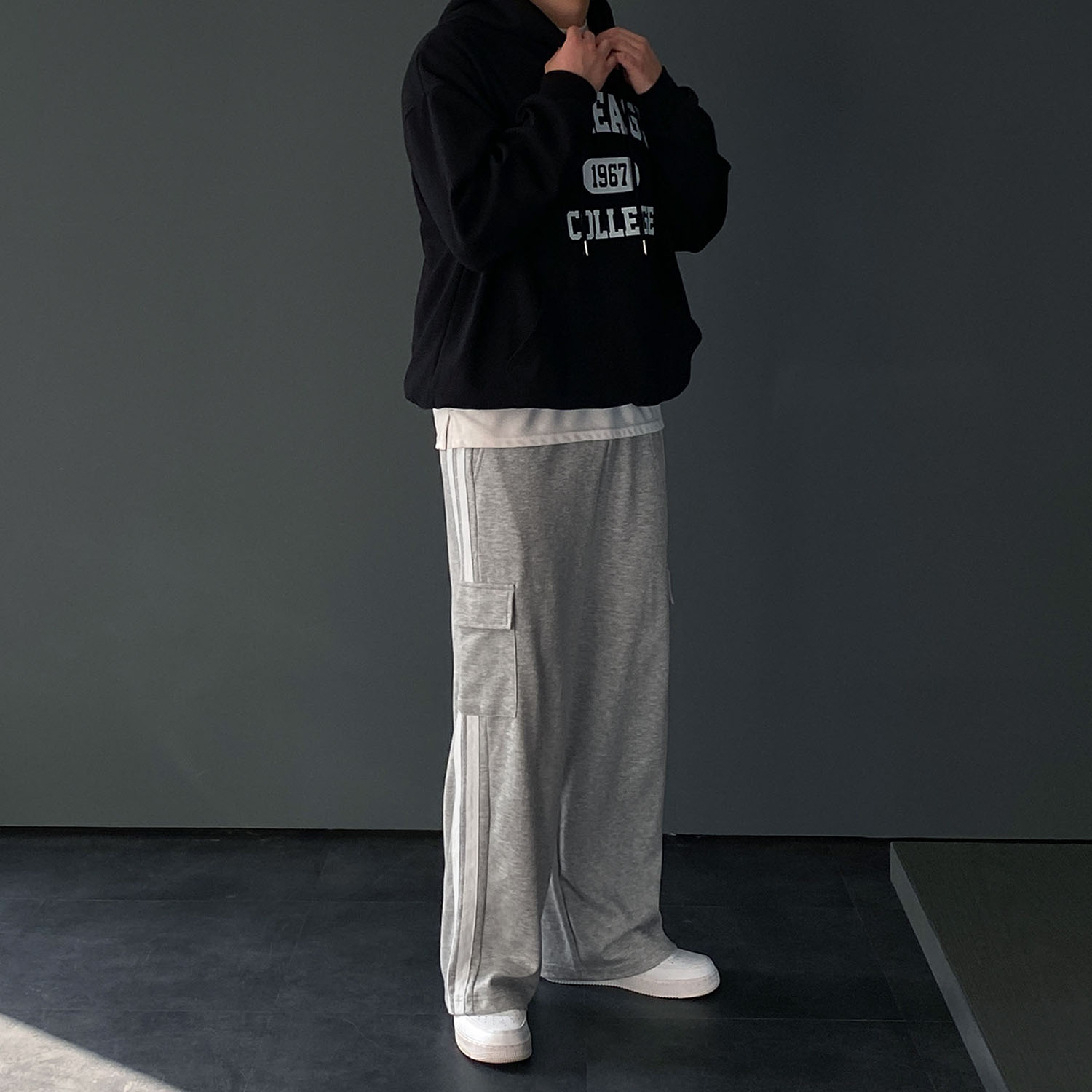 남자와이드팬츠 남자통바지 스웨트팬츠 - 상세 이미지 5
