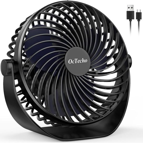 OcTecho 에어 서큘레이터 USB 팬 미니 콰이어트 강한 공기 흐름의 테이블 5단 360 회전 사무실 가정 및 실외용 휴대용 소형 클래식 1445360... 