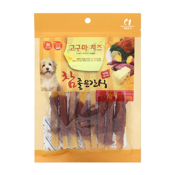 헬로도기 고구마치즈 강아지고구마 말랭이 건조 간식 오리말이, 100g, 1개 - 상품 이미지