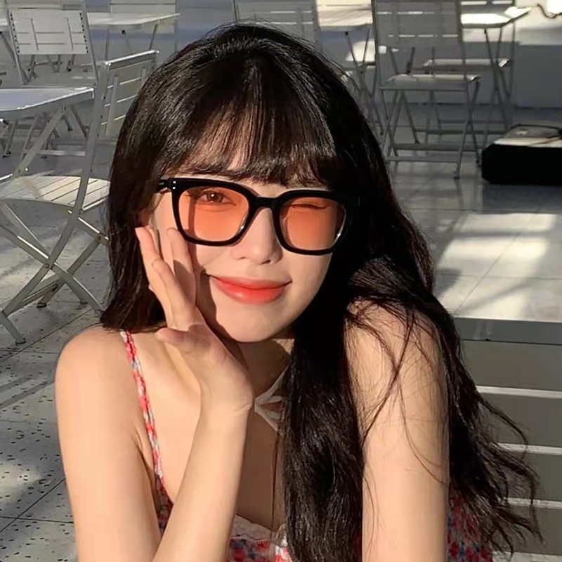 레트로 틴트 선글라스 산지직송 2화 남자연예인 패션 코디 남녀공용 오렌지 브라운 5컬러 - 상세 이미지 2