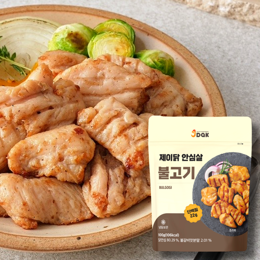 제이닭 닭안심살 100g 30팩 오리지널 갈릭 불고기 스파이시 - 상세 이미지 3