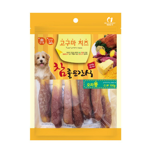 헬로도기 고구마치즈 강아지고구마 말랭이 건조 간식 오리, 100g, 1개 - 상품 이미지