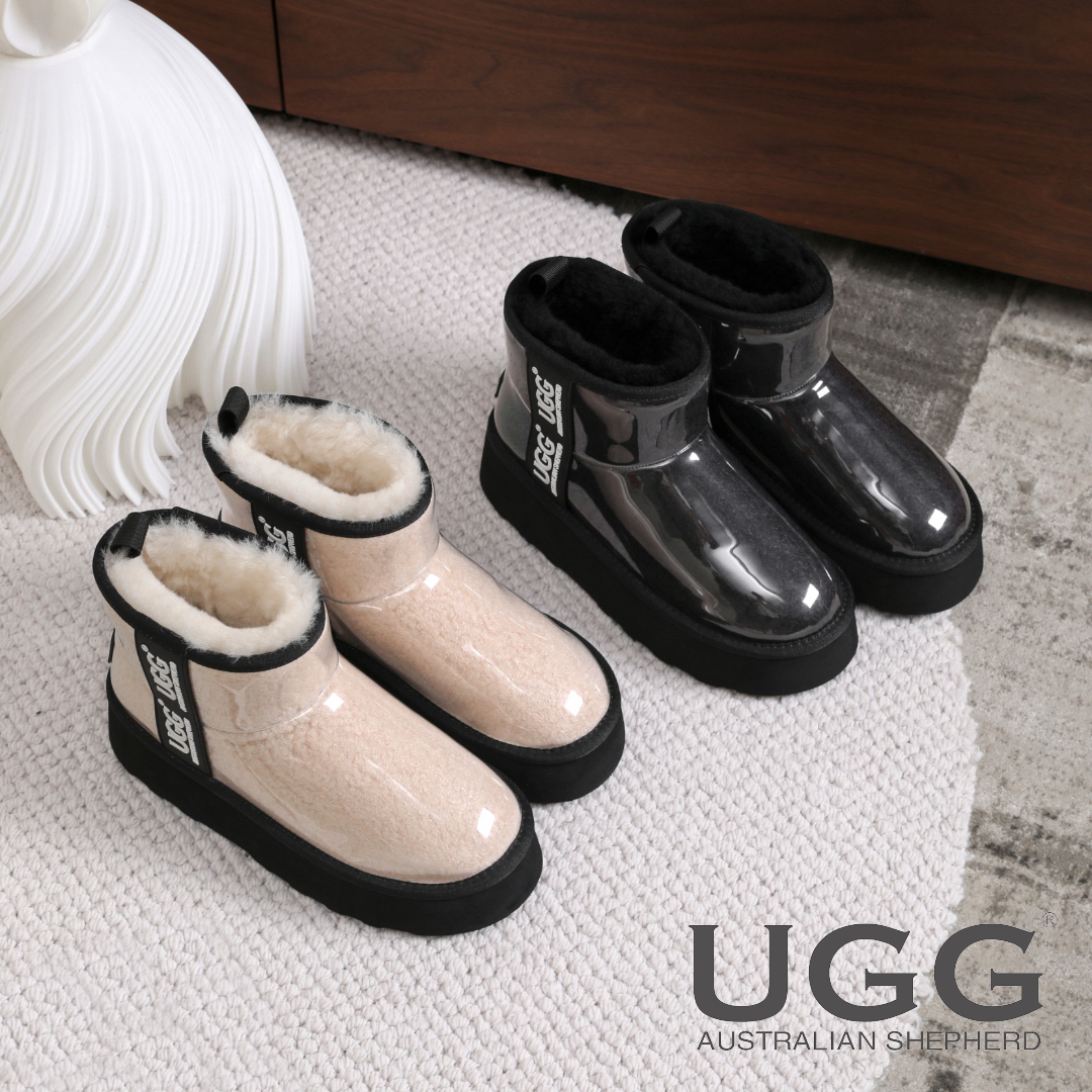 호주 에버어그 클래식 클리어 미니 플랫폼 방수 어그 부츠 키즈 여성 크림 블랙