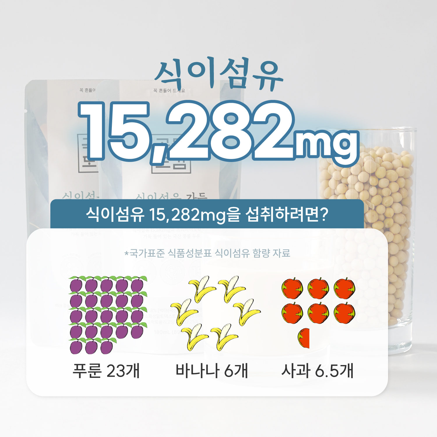곡물도감 식이섬유 가득 임산부 칼슘 고단백 고칼슘 비움두유 4박스(60입) - 상세 이미지 4