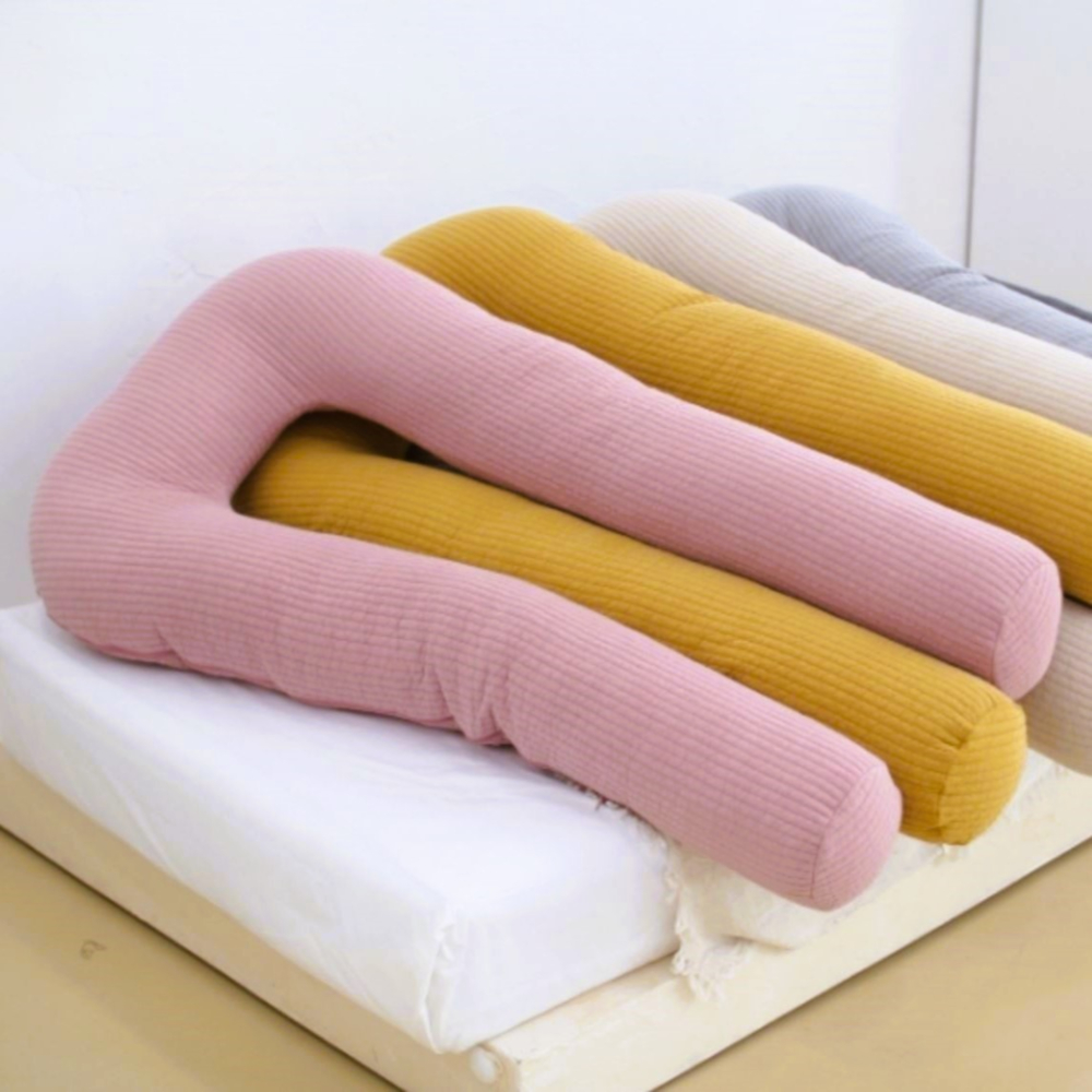 U자형 바디필로우 롱쿠션 긴베개 안고자는베개 대형 코튼 원통 임산부 바디플로우 죽부인 - 메인 이미지
