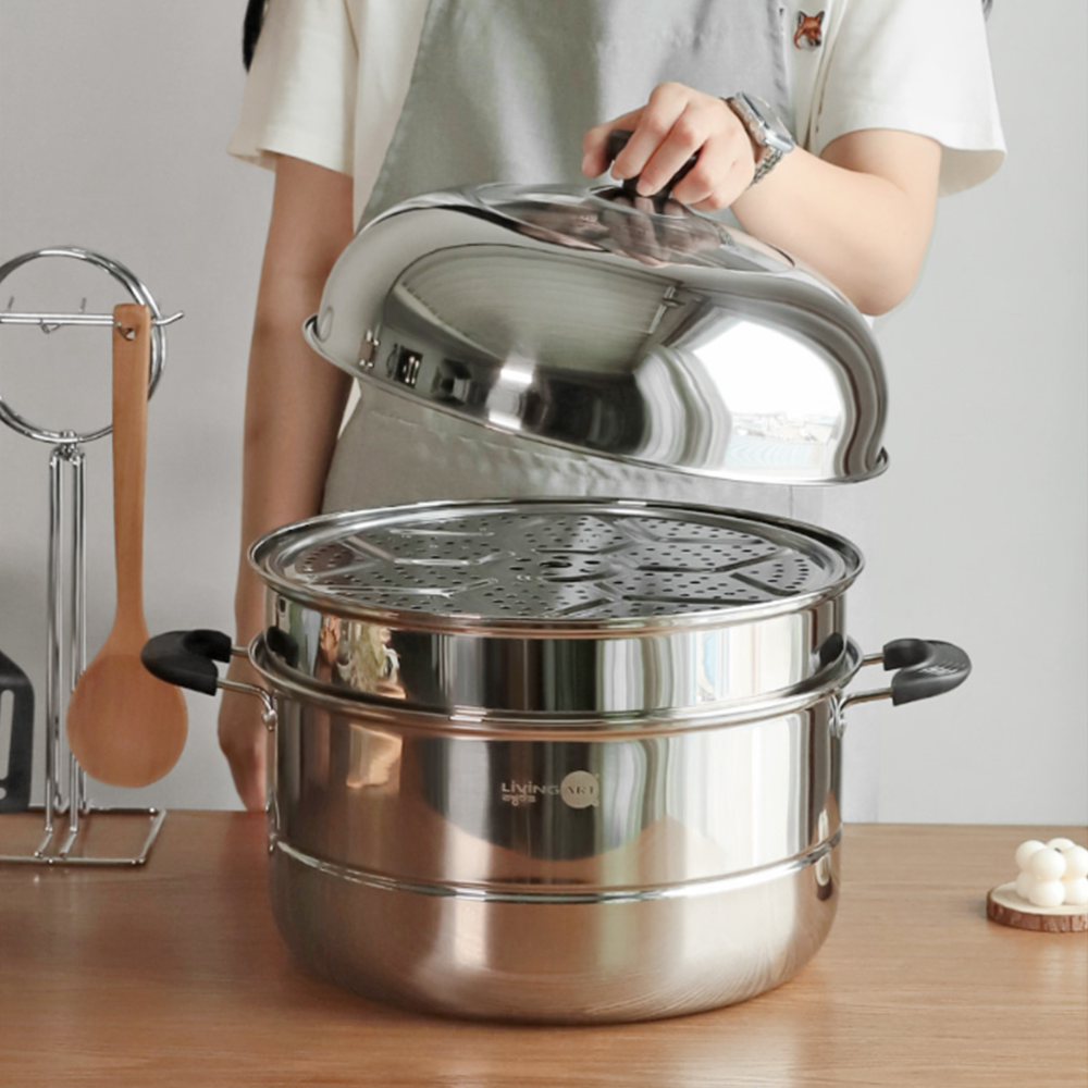 스텐찜판 스탠 냄비 킹크랩 3단 찜기 대용량 대형 곰솥 찜솥 - 상세 이미지 2