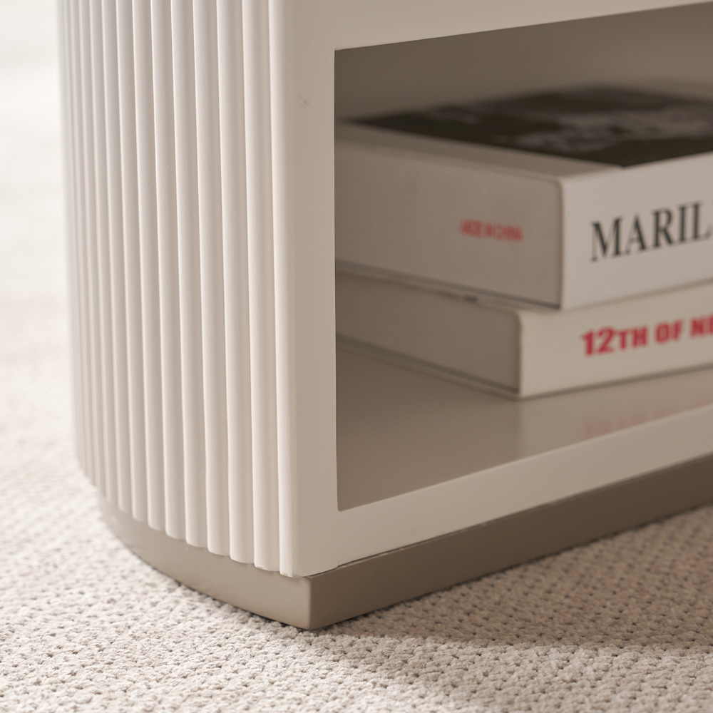 거실테이블 쇼파테이블 세라믹 템바보드 수납형 거실탁자 화이트